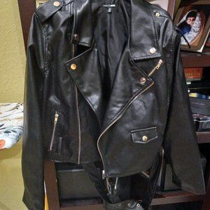 Black leather jacket